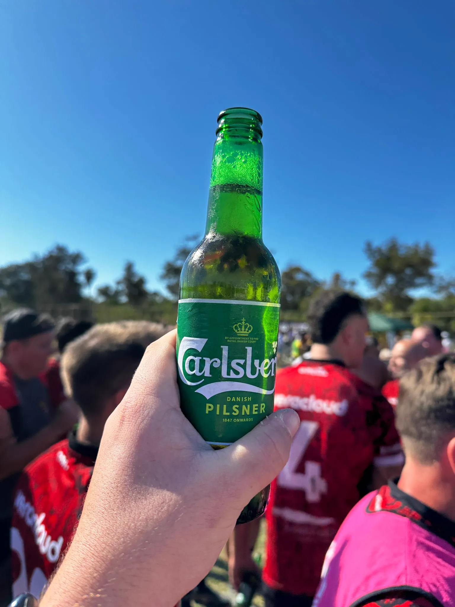Stompers Rugby team celebration after winning